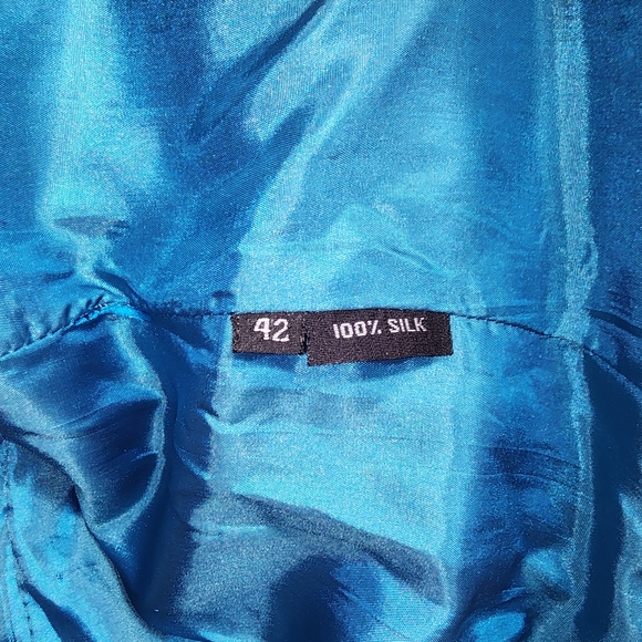 Pinko Womens Tan Silk/Linen Embroidered Floral Blazer Jacket US Size Small - Picture 6 of 7